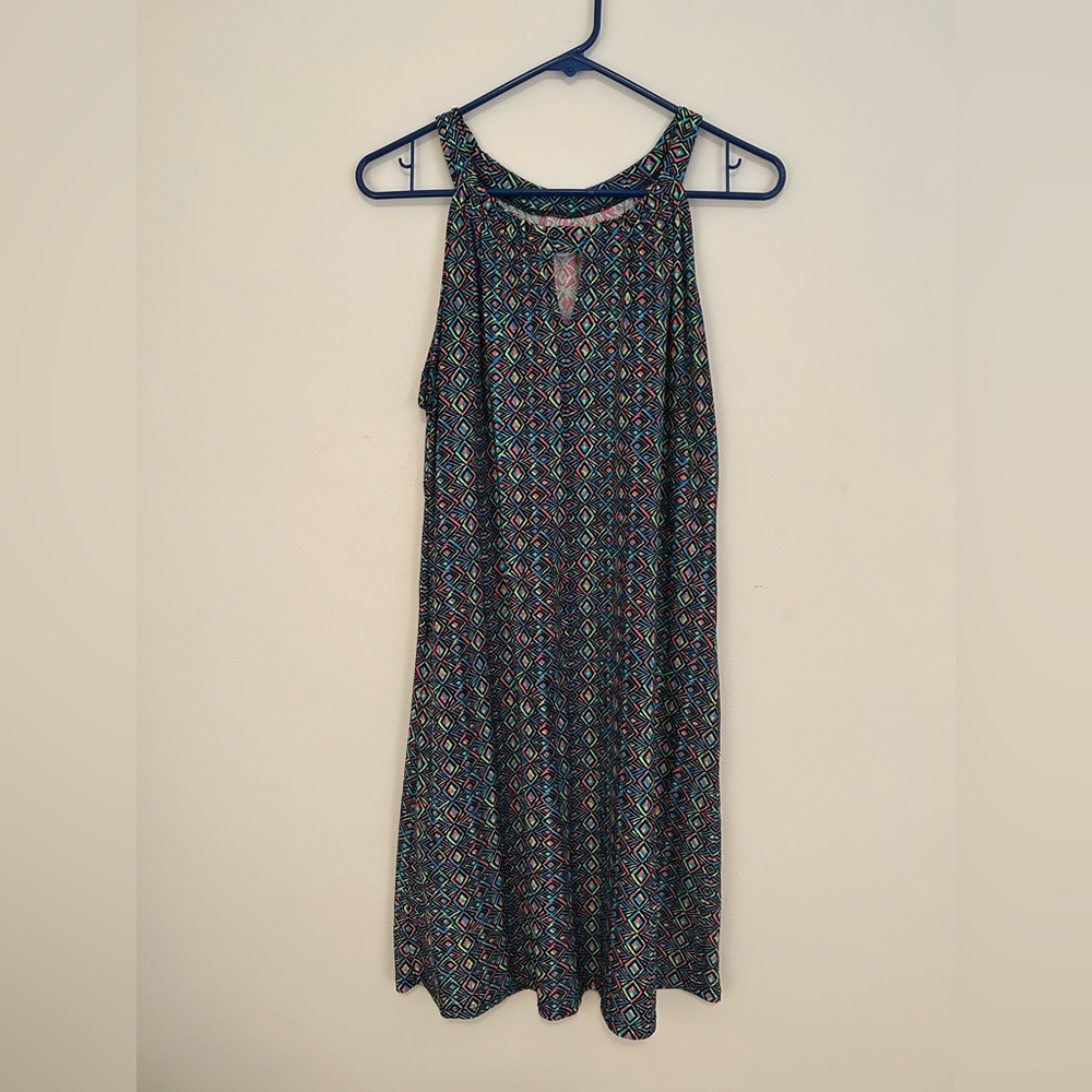 Geometric Rainbow Tank Top Dress
